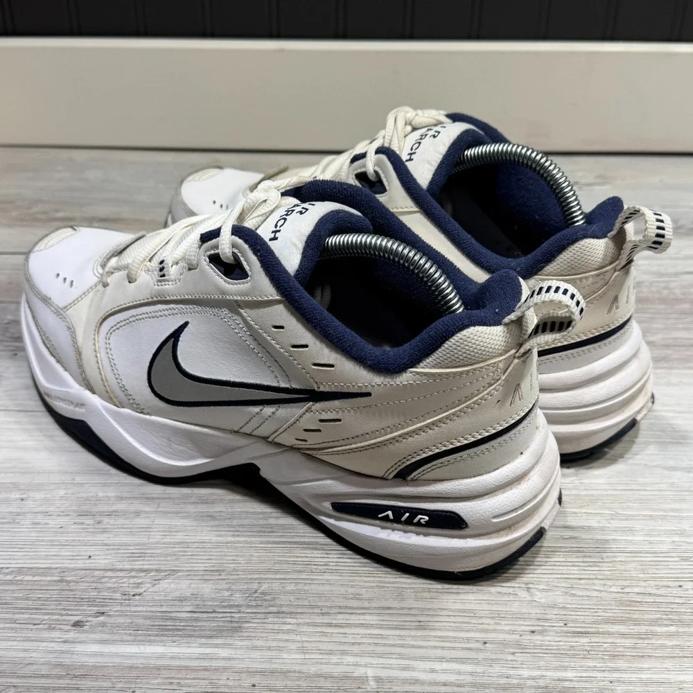 Nike Air Monarch IV Men's Training Shoes Sz 10 White/Navy 415455 102